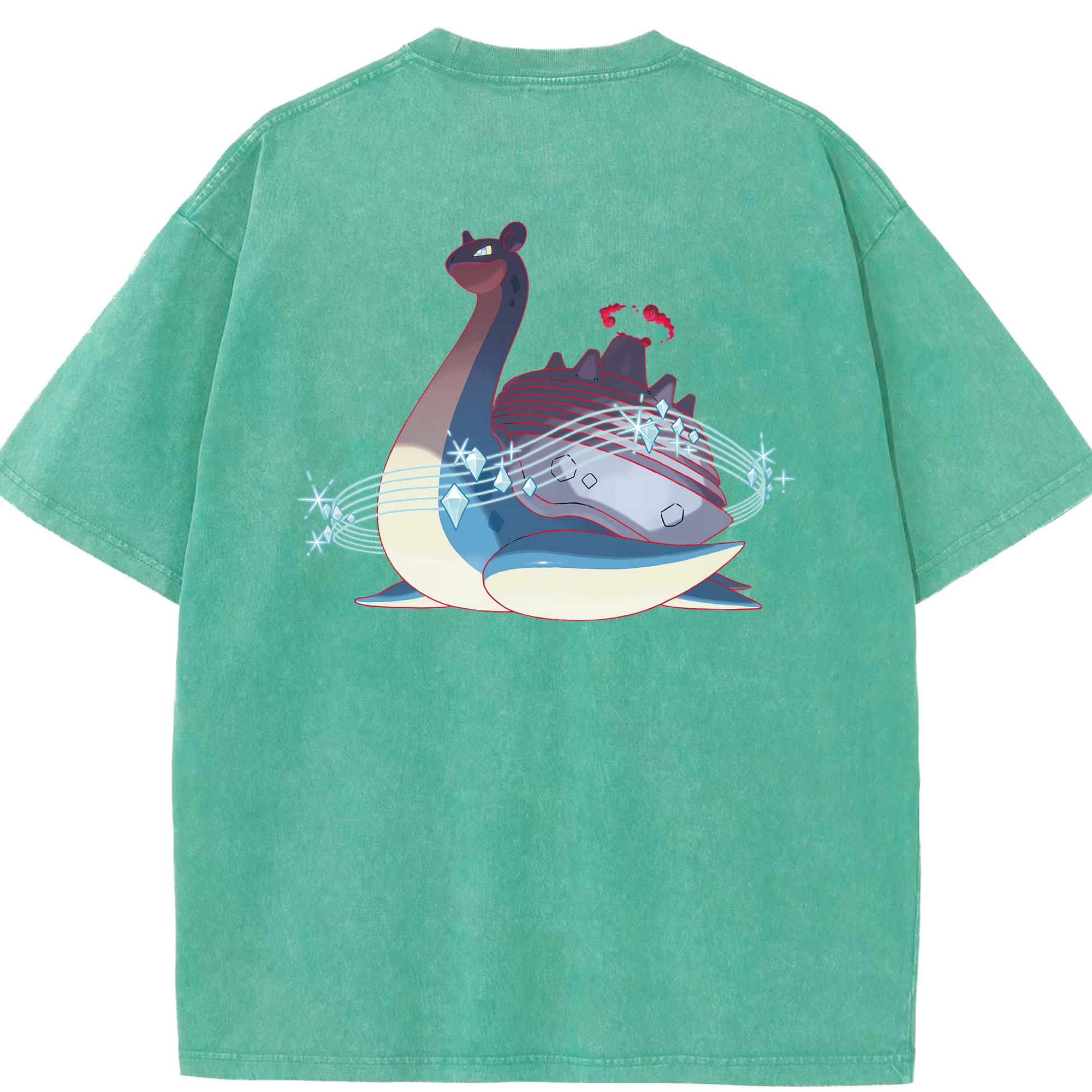 （画像用） ポケットモンスター Pokémon 綿100% ヴィンテージ風 半袖Tシャツ（背面プリント）